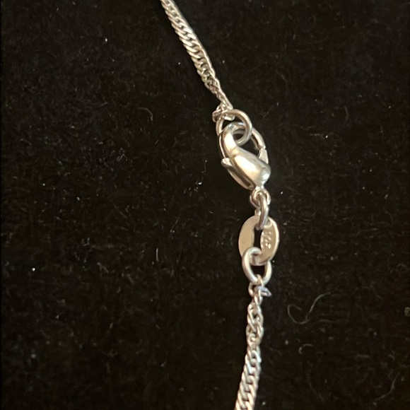 925 STERLING RUBY ZOISITE NECKLACE. 18in - Picture 7 of 7